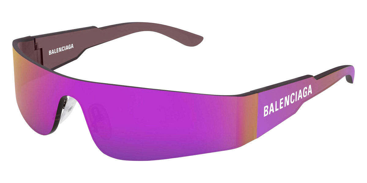 Balenciaga® BB0041S - Violet / Violet Mirrored Sunglasses