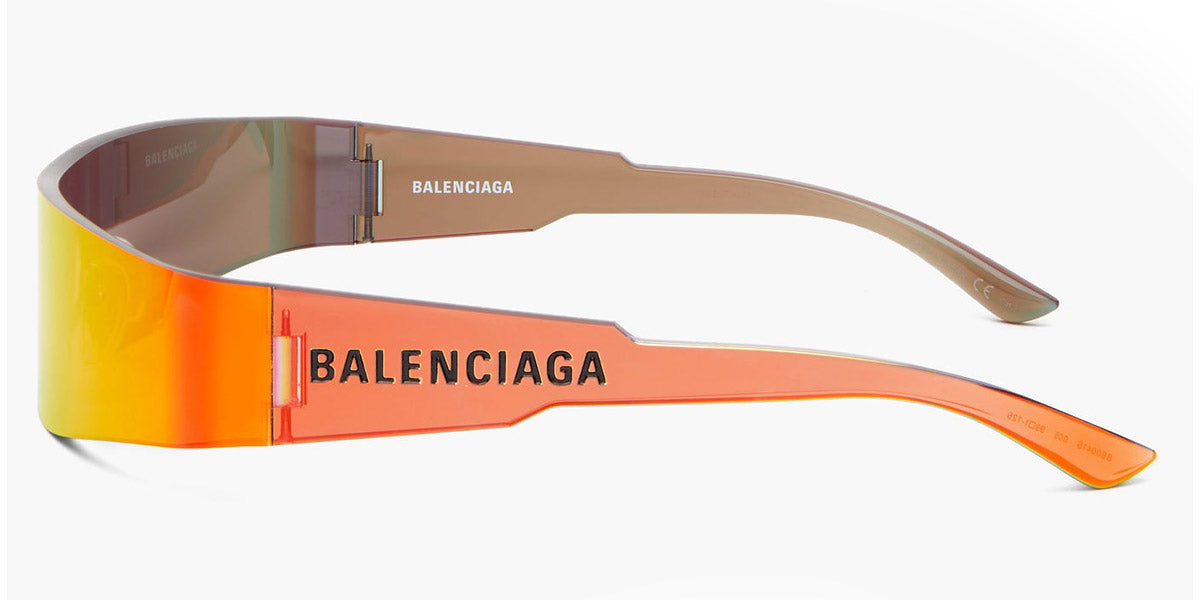 Balenciaga® BB0041S - Orange / Orange Mirrored Sunglasses