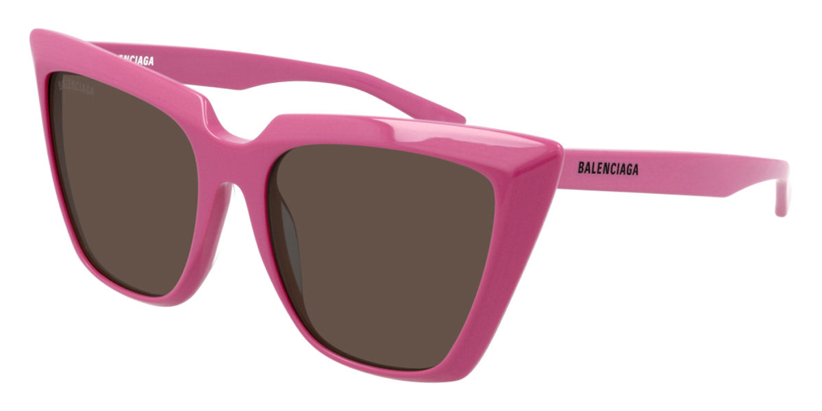 Balenciaga® BB0046S - Fuchsia / Brown Sunglasses