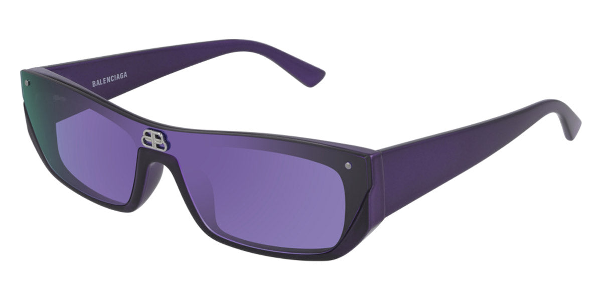 Balenciaga® BB0080S - Violet / Violet Mirrored Sunglasses