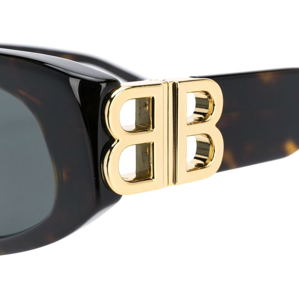 Balenciaga® BB0095S - Gold / Havana / Green Sunglasses