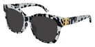 Balenciaga® BB0102SA BB0102SA 007 57 - Gold / Havana / Gray Sunglasses