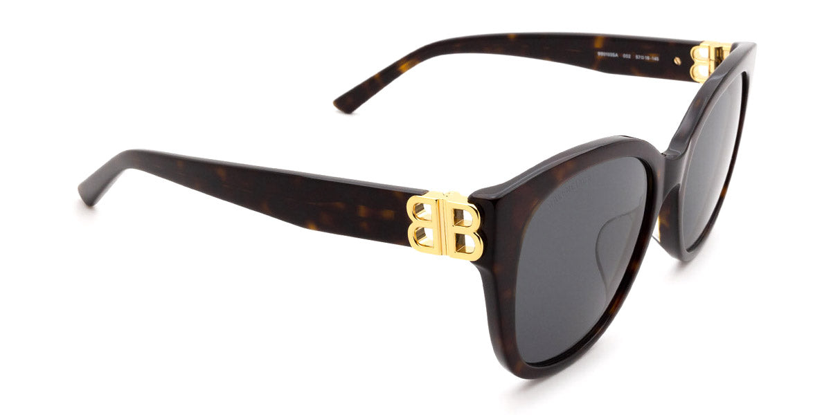Balenciaga® BB0103SA - Gold / Havana / Green Sunglasses