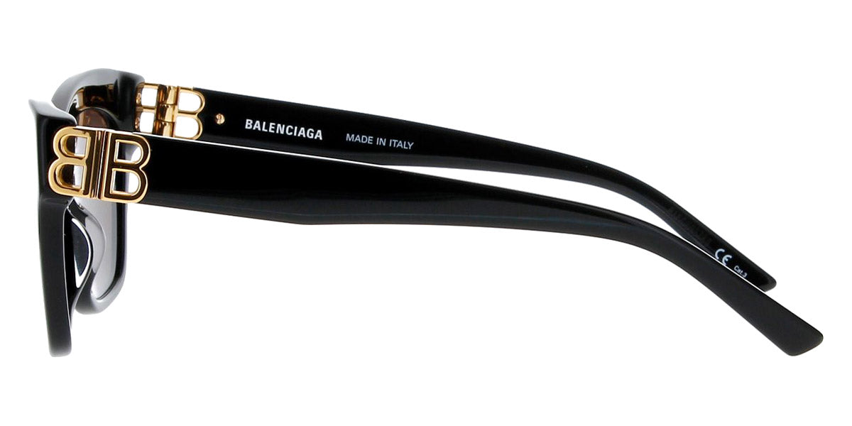 Balenciaga® BB0132S - Black/Gold / Gray Sunglasses
