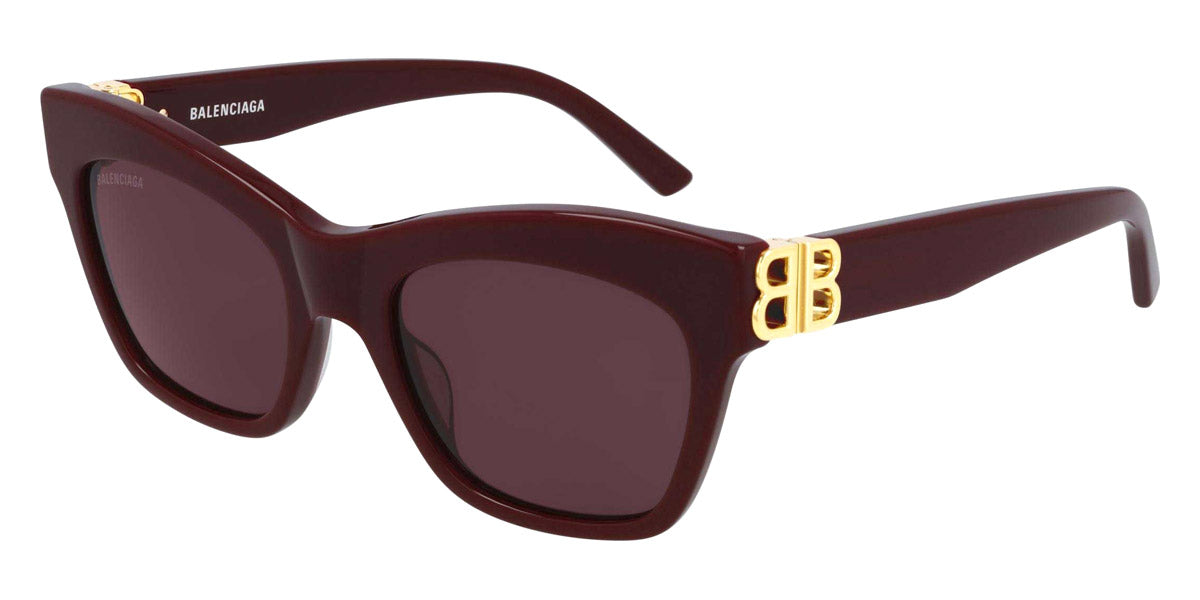 Balenciaga® BB0132S - Burgundy/Gold / Red Sunglasses
