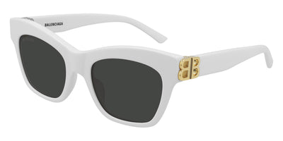 Balenciaga® BB0132S - White / Gold / Gray Sunglasses