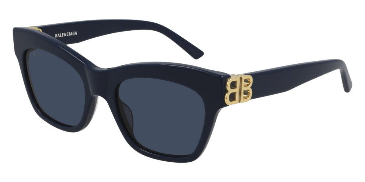 Balenciaga® BB0132S - Blue / Gold / Blue Sunglasses