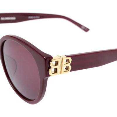 Balenciaga® BB0134SA - Burgundy/Gold / Red Sunglasses