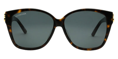 Balenciaga® BB0135SA - Havana/Gold / Green Sunglasses