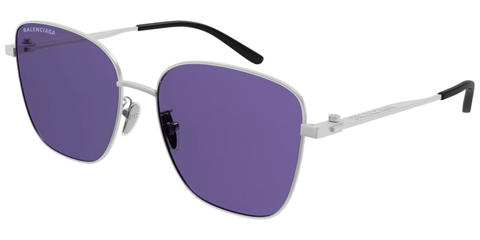 Balenciaga® BB0165SA - Silver / Violet Sunglasses