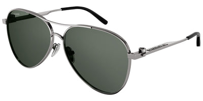 Balenciaga® BB0167S - Ruthenium / Green Sunglasses