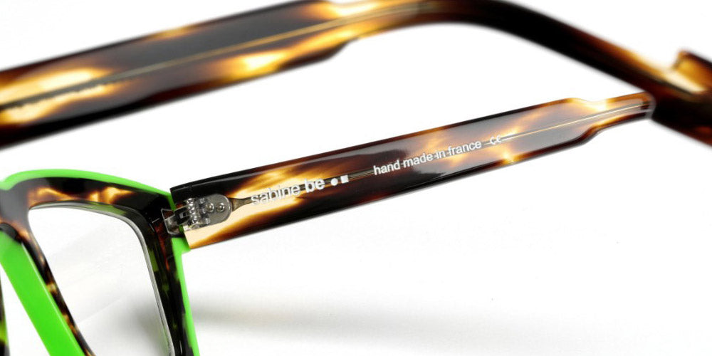 Sabine Be® Be Bobo Line - Shiny Flamed Tortoise / Shiny Neon Green Eyeglasses