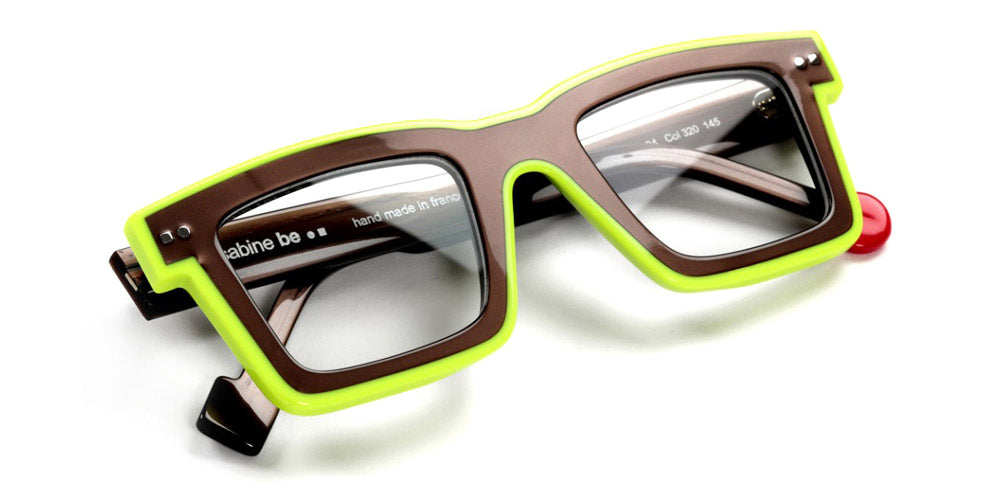 Sabine Be® Be Bobo Line - Shiny Glossy Brown / Shiny Neon Yellow Eyeglasses