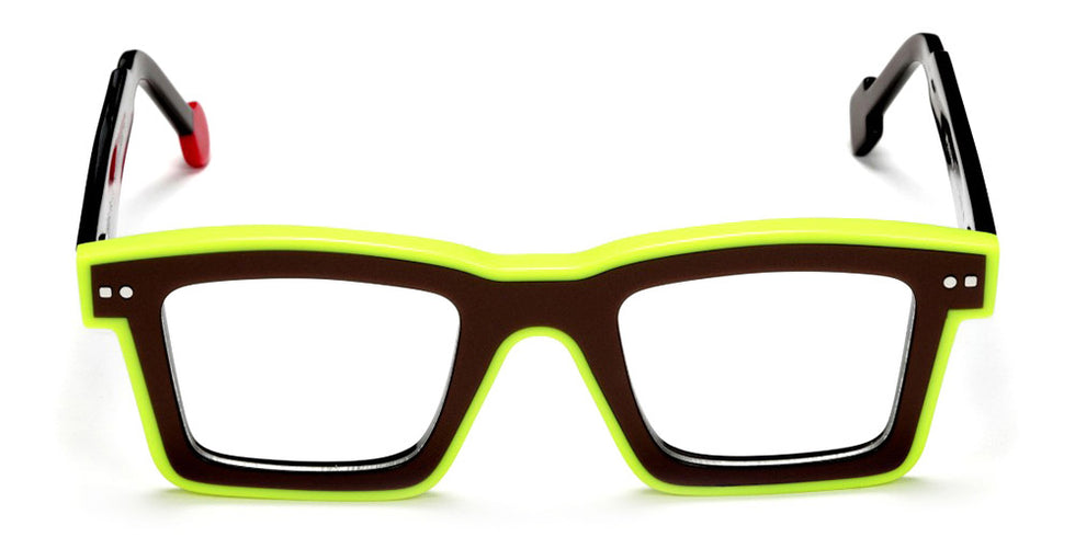 Sabine Be® Be Bobo Line - Shiny Glossy Brown / Shiny Neon Yellow Eyeglasses