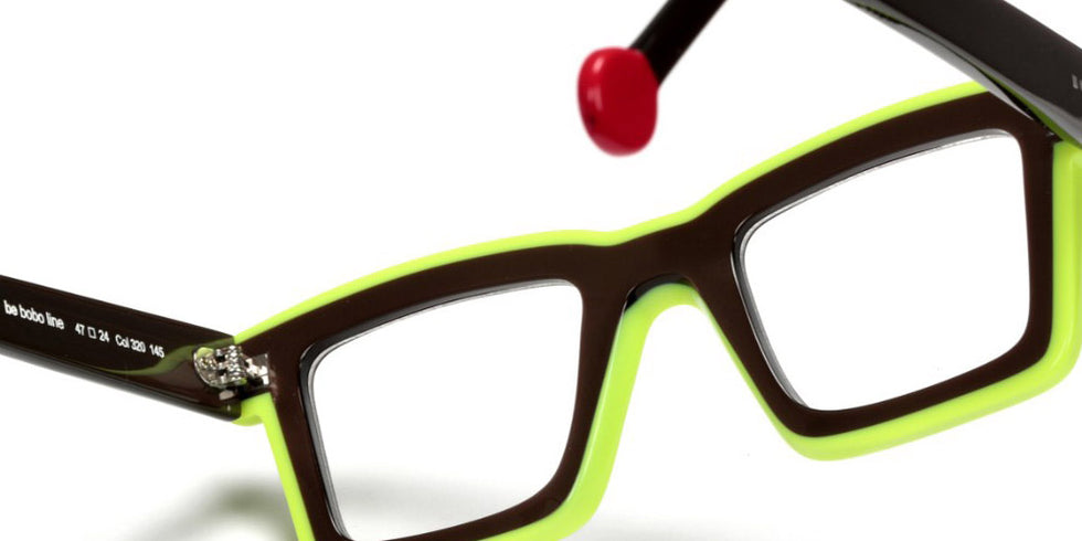 Sabine Be® Be Bobo Line - Shiny Glossy Brown / Shiny Neon Yellow Eyeglasses