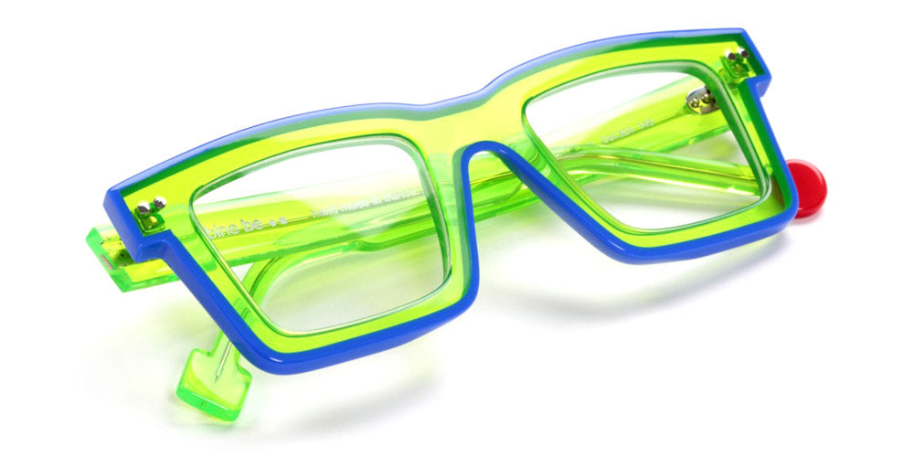 Sabine Be® Be Bobo Line - Shiny Translucent Fluo Green / Shiny Klein Blue Eyeglasses
