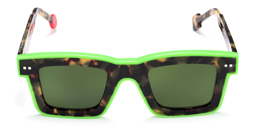 Sabine Be® Be Bobo Line Sun - Shiny Khaki Tortoise / Shiny Neon Green Sunglasses
