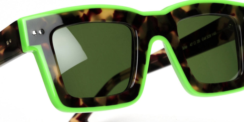 Sabine Be® Be Bobo Line Sun - Shiny Khaki Tortoise / Shiny Neon Green Sunglasses