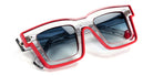 Sabine Be® Be Bobo Line Sun - Shiny Translucent Gray / Shiny Red Sunglasses