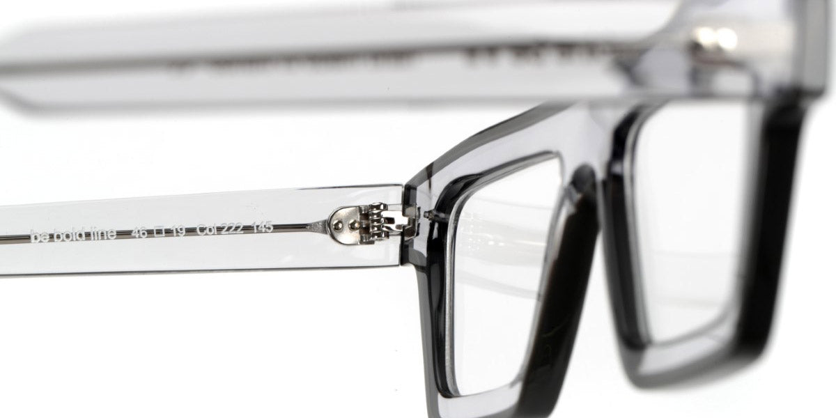 Sabine Be® Be Bold Line - Shiny Translucent Gray / Shiny Solid Gray Eyeglasses