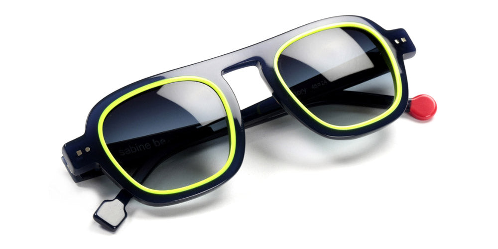 Sabine Be® Be Factory Sun - Shiny Navy Blue / Shiny Neon Yellow Sunglasses