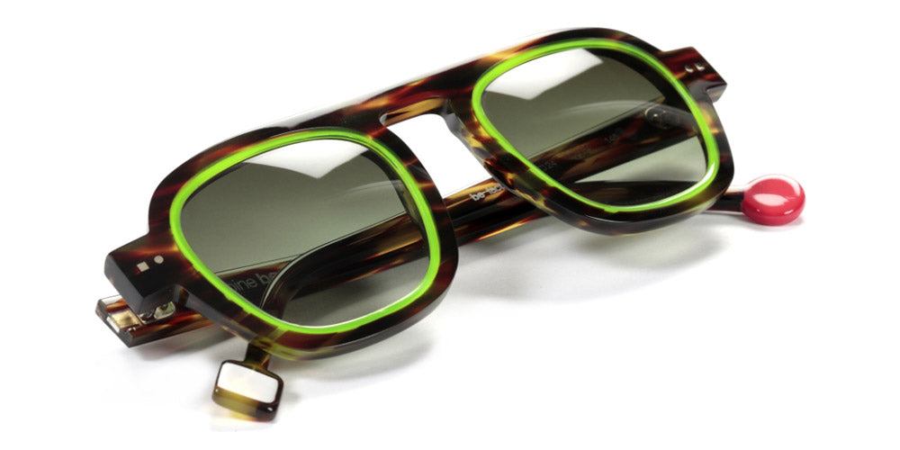 Sabine Be® Be Factory Sun - Shiny Veined Tortoise / Shiny Neon Green Sunglasses