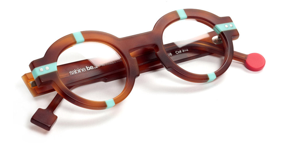 Sabine Be® Be Groom - Matte Blonde Tortoise / Matte Turquoise Eyeglasses