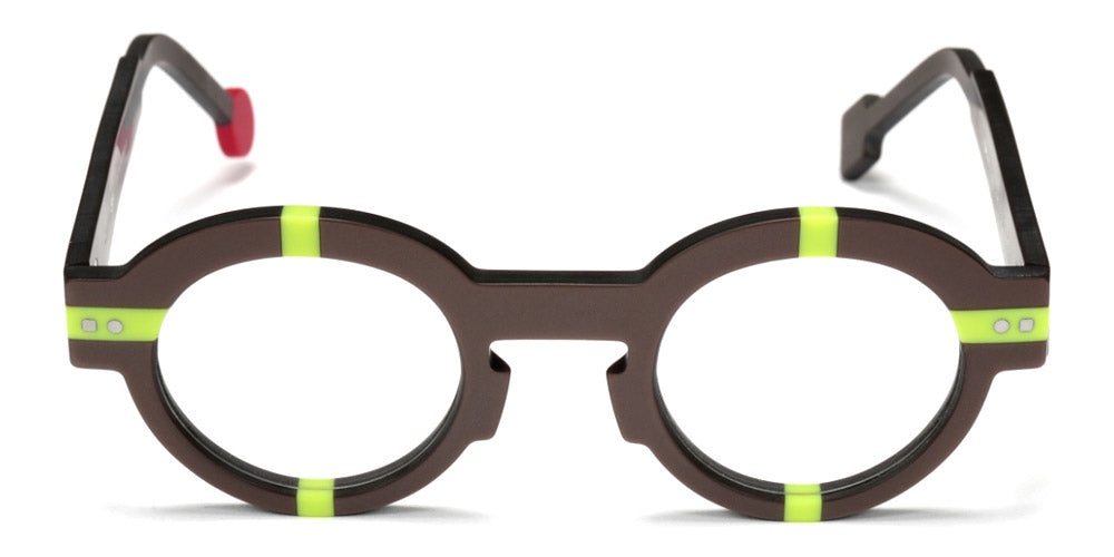 Sabine Be® Be Groom - Matte Glossy Brown / Matte Neon Yellow Eyeglasses