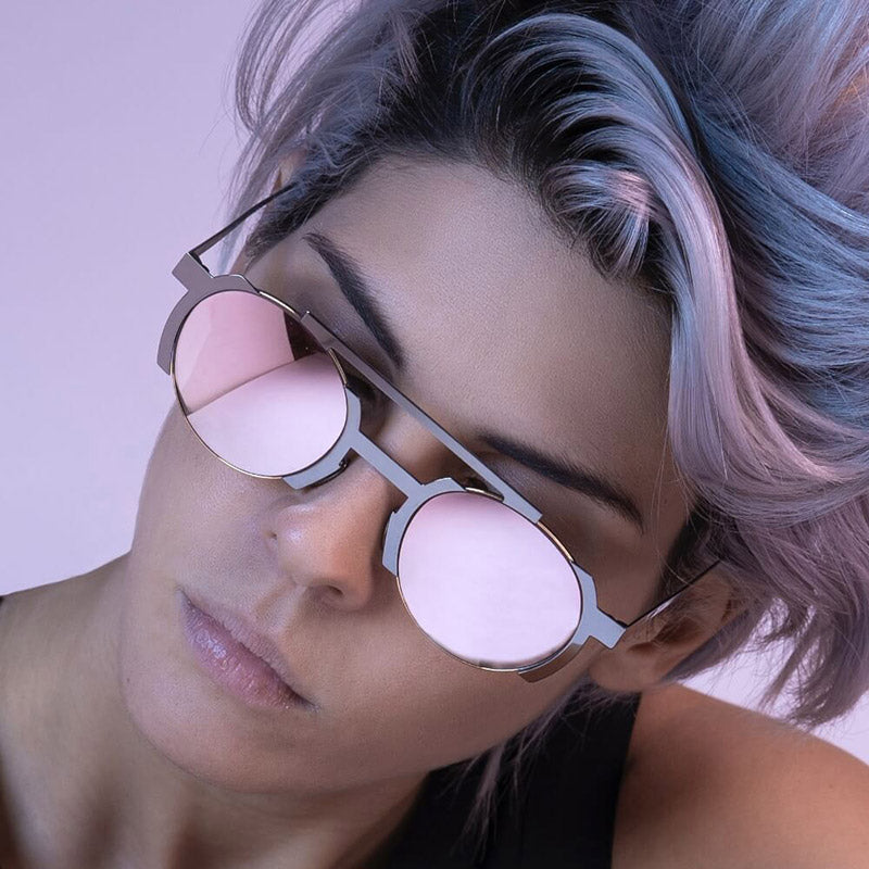 Sabine Be® Be Groovy Slim Sun - Polished Ruthenium / Polished Rose Gold Sunglasses