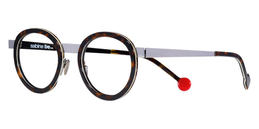 Sabine Be® Be Lucky - Shiny Dark Tortoise / White / Shiny Dark Tortoise / Polished Ruthenium Eyeglasses