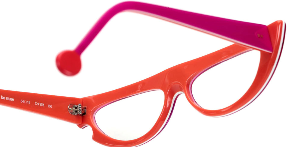 Sabine Be® Be Muse - Shiny Translucent Fichsia / White / Shiny Orange Eyeglasses