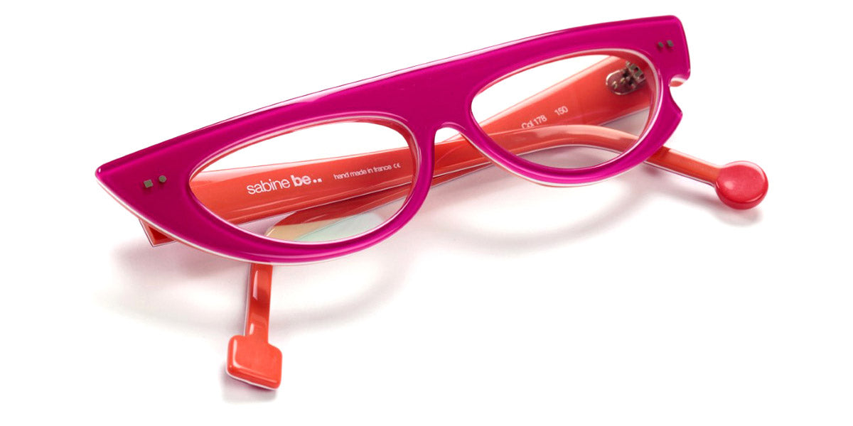 Sabine Be® Be Muse - Shiny Translucent Fichsia / White / Shiny Orange Eyeglasses