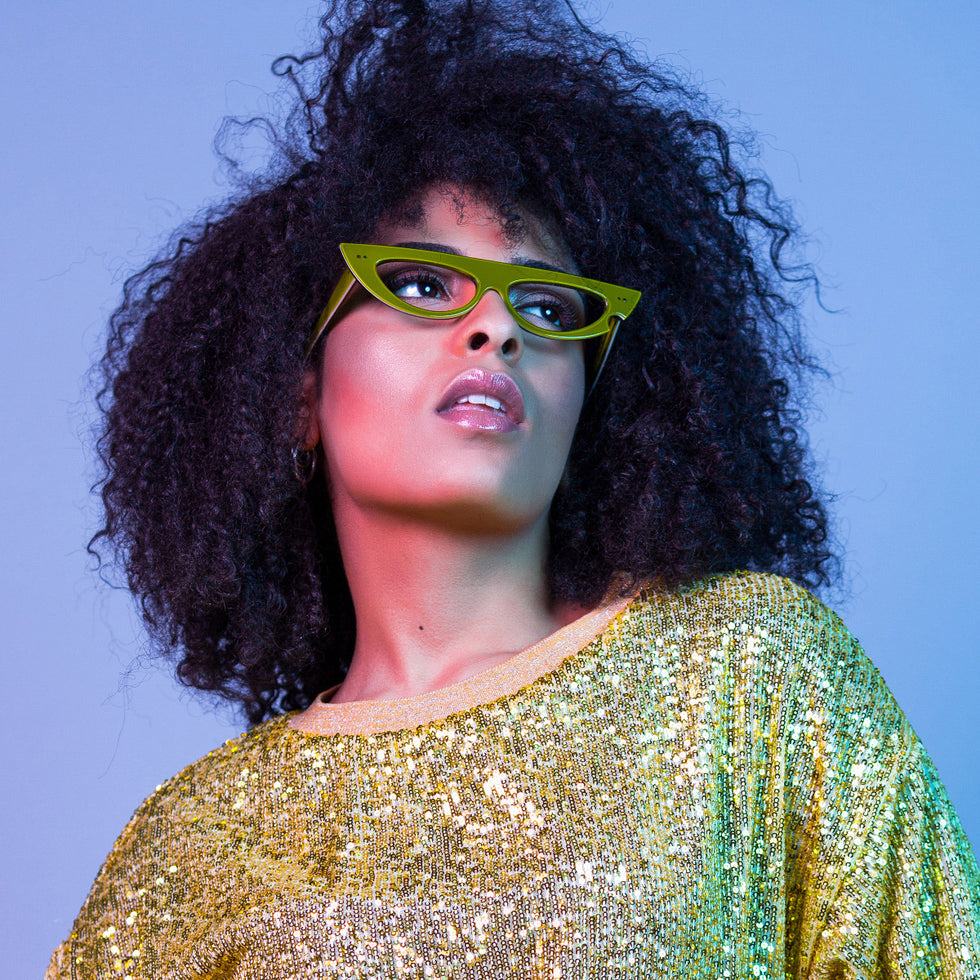 Sabine Be® Be Muse - Shiny Translucent Light Green / White / Shiny Translucent / Light Green Eyeglasses on Person