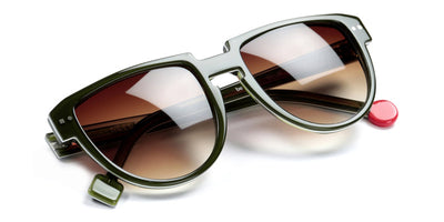 Sabine Be® Be Rebel Sun - Shiny Translucent Dark Green / White / Shiny Translucent Dark Green Sunglasses