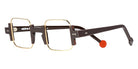 Sabine Be® Be Square - Shiny Dark Choco / Polished Pale Gold Eyeglasses