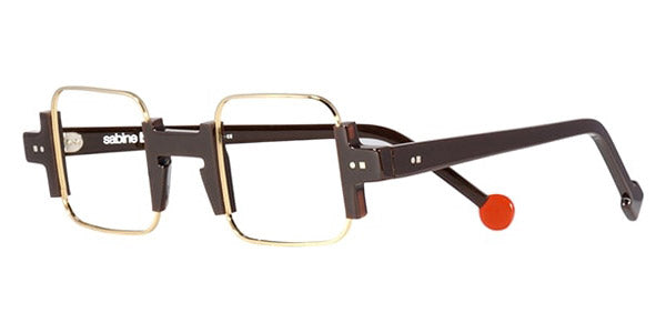 Sabine Be® Be Square - Shiny Dark Choco / Polished Pale Gold Eyeglasses