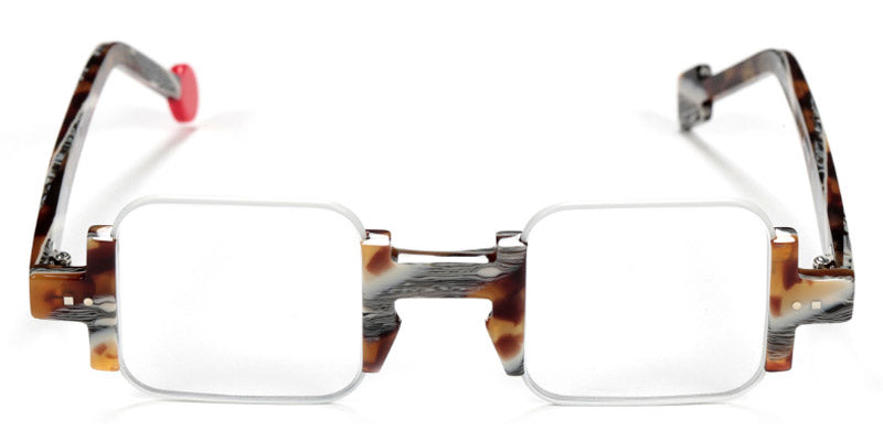 Sabine Be® Be Square - Satin White / Shiny Vintage Tortoise Eyeglasses