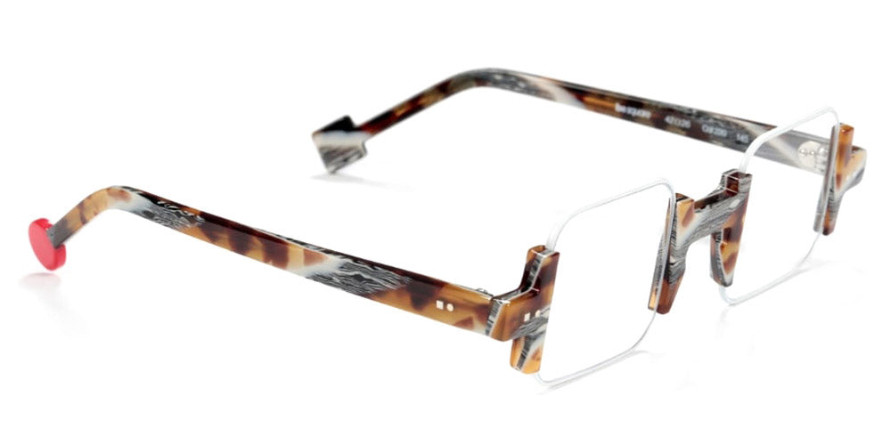 Sabine Be® Be Square - Satin White / Shiny Vintage Tortoise Eyeglasses