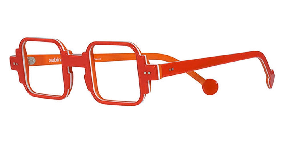 Sabine Be® Be Square Swell - Shiny Translucent Red / White / Shiny Orange Eyeglasses