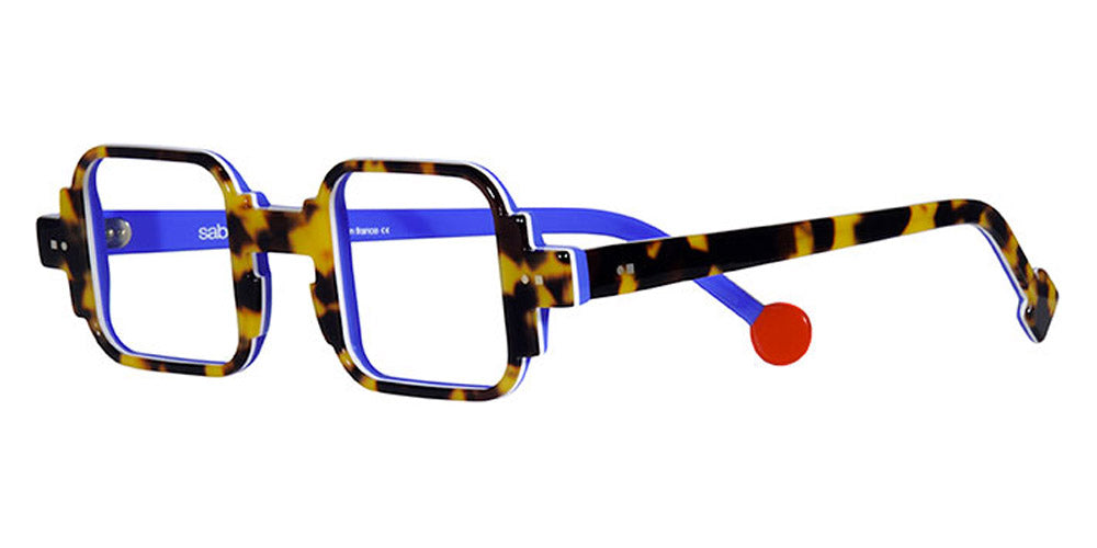 Sabine Be® Be Square Swell - Shiny Tokyo Tortoise / White / Shiny Blue Majorelle Eyeglasses