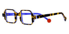 Sabine Be® Be Square Swell - Shiny Tokyo Tortoise / White / Shiny Blue Majorelle Eyeglasses