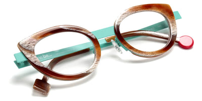 Sabine Be® Be String - Shiny Vintage Horn / Satin Turquoise Eyeglasses