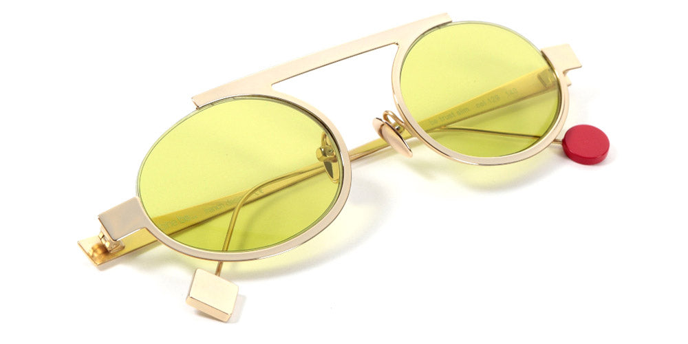 Sabine Be® Be Trust Slim Sun Summer SB Be Trust Slim Sun Summer 129ver 49 - Polished Pale Gold with green lenses Sunglasses