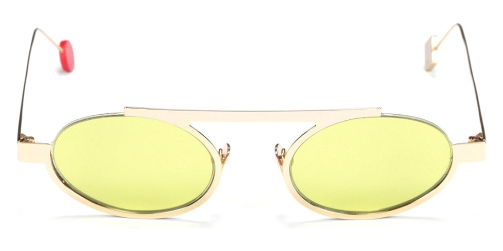 Sabine Be® Be Trust Slim Sun Summer SB Be Trust Slim Sun Summer 129ver 49 - Polished Pale Gold with green lenses Sunglasses