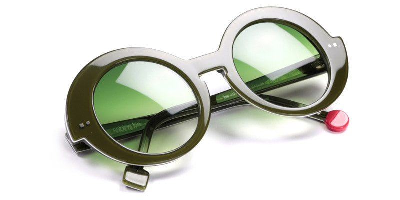 Sabine Be® Be Val De Loire Sun - Shiny Translucent Dark Green / White / Shiny Translucent Dark Green Sunglasses