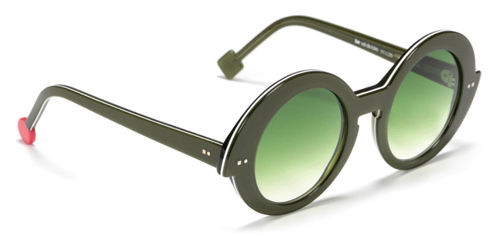 Sabine Be® Be Val De Loire Sun - Shiny Translucent Dark Green / White / Shiny Translucent Dark Green Sunglasses