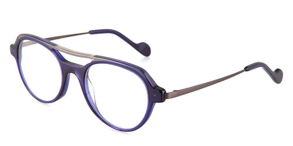 NaoNed® Blavezh NAO Blavezh 18001 48 - Translucent Dark Blue and Opaline Grey / Grey Eyeglasses