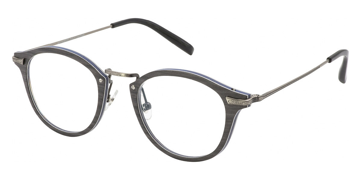 Gold & Wood® BORA 02 G&W BORA 02 01 47 - 01 - Antique silver/Grey Oak/Elecric Blue Bolivar Eyeglasses