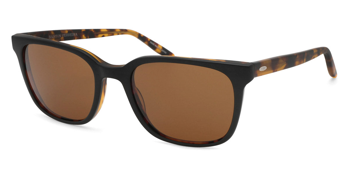 Barton Perreira® Joe - Matte Black Amber Tortoise / Vintage Brown / Vintage Brown Sunglasses