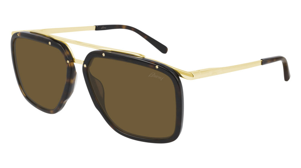Brioni® BR0083S - Gold/Havana / Brown Sunglasses